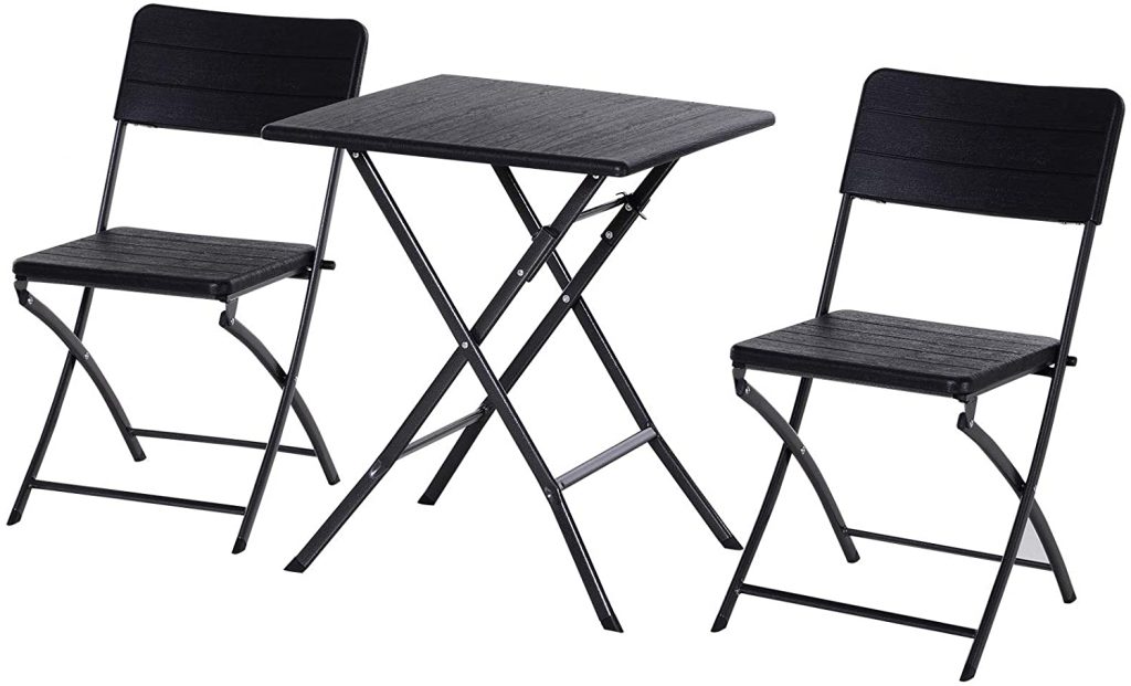 Mesa y sillas plegables para balcón