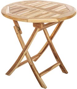 Mesa redonda de madera para balcón